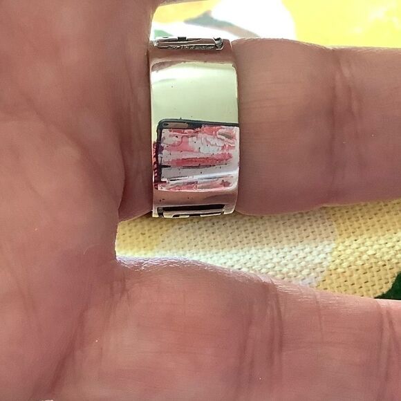 sterling SILVER 925 GREEK KEY WIDE RING SIZE US 7.5 - Picture 4 of 8